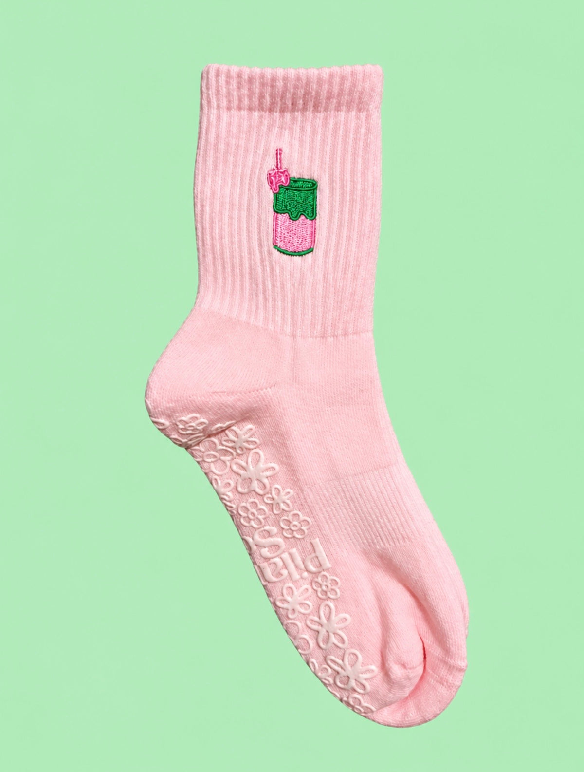 Strawberry Matcha Grip Socks 🍵